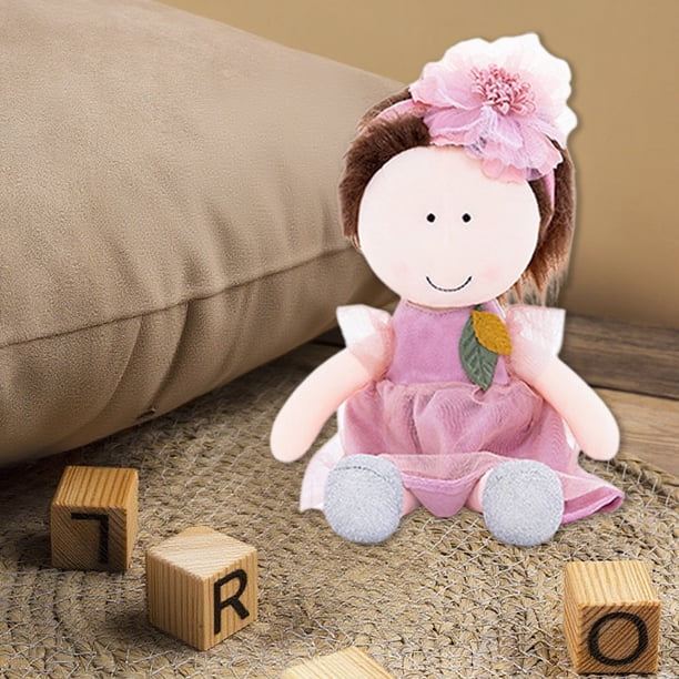 Poupée En Peluche Douce – 40 Ou 50 Cm – Rose, Bleu Ou Vert – Vêtements Et Cheveux – Cadeau Bébé Fille – Peluche Textile – Déco Chambre