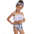 thumbnail image 2 of Girls Swimsuits Floral Leaf: 2PCS Printed Bathing Suit Beach Swimwear for Kids, 2 of 4