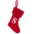 thumbnail image 2 of Fridja Christmas Stocking Knit Initial Christmas Stockings for Family Farmhouse Monogram Letter Christmas Stockings Christmas Decorations Gift Stocking Personalized Stocking Embroidered Letter S, 2 of 5