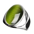 thumbnail image 1 of Stainless Steel Artificial Cat Eye Stone Ring Titanium Steel Ring, 1 of 5