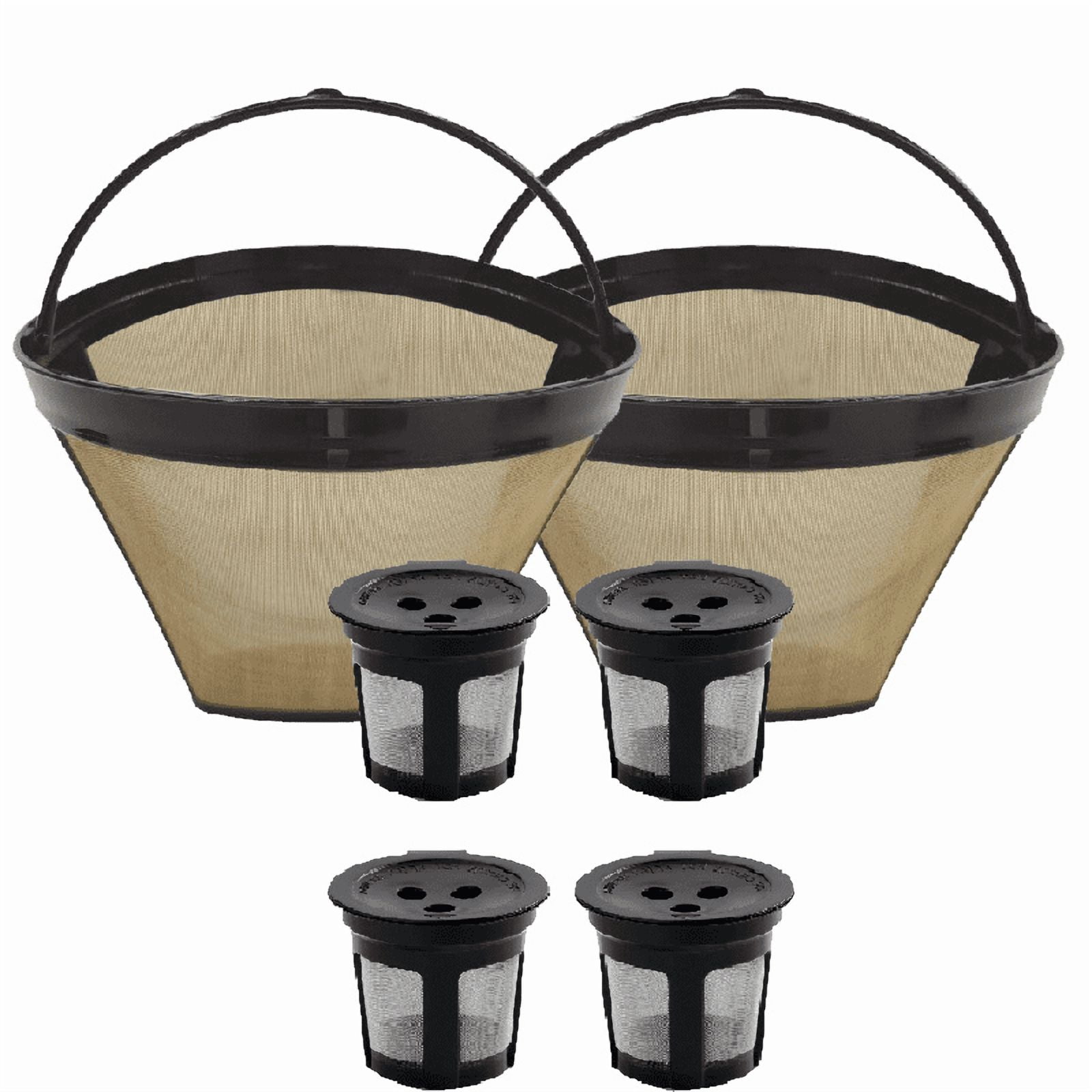 Reusable Coffee Filters & K-Cup Pods, 4-Pack Refillable Pods + 2-Pack Filters for Ninja Dual Brew Coffee Maker (Fits CFP301, CFP307), Practical Replacement Set, Ideal for Daily Coffee Brewing