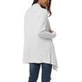 thumbnail image 3 of INSPIRE CHIC Women's Spring Fall Draped Open Front Casual Long Sleeve Lightweight Cardigan XL White, 3 of 6
