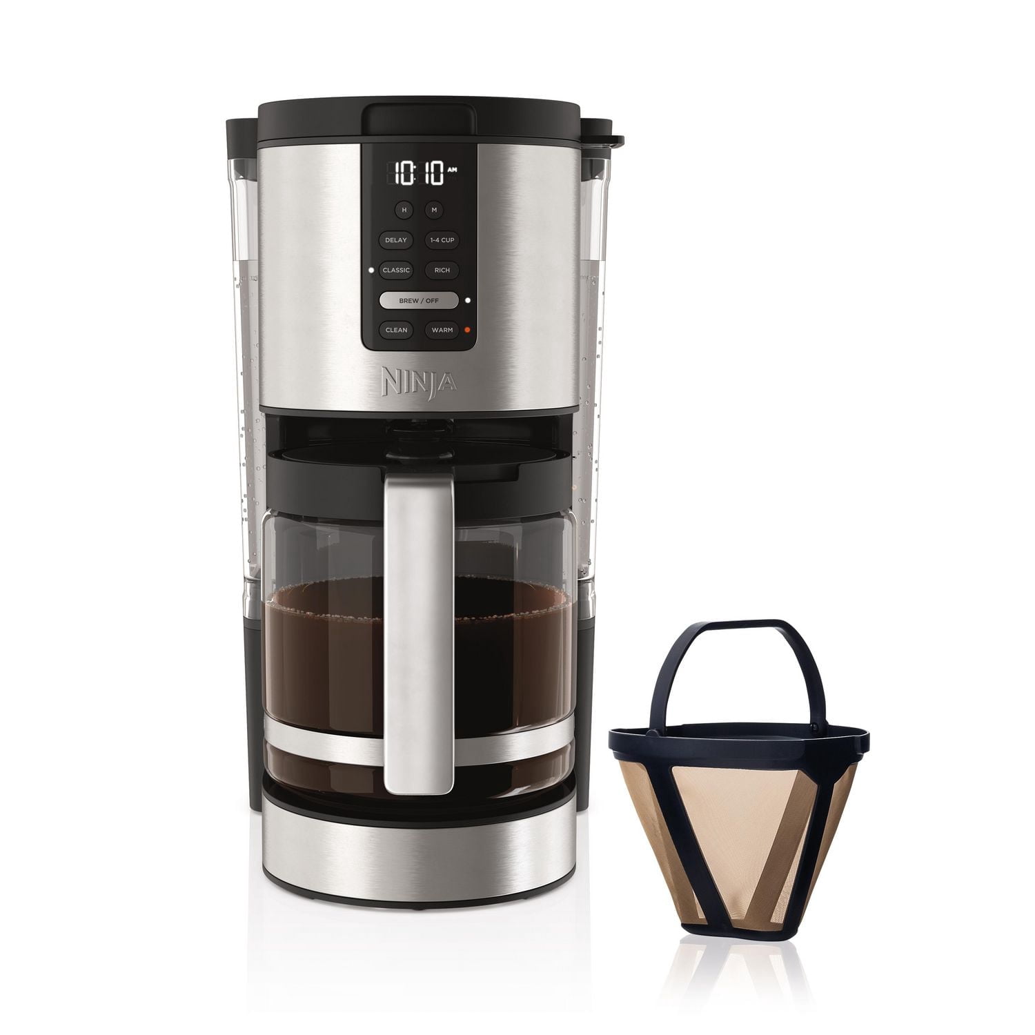 Ninja DCM200C Programmable XL 14-Cup Coffee Maker, 14-Cup Glass Carafe, with Permanent Filter, Stainless Steel