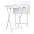 thumbnail image 2 of PJ Wood Folding TV Snack Tray Table Desk Stand, White (6-Piece Set), 2 of 10