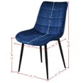 thumbnail image 4 of Alexent Modern Velvet Dining Chair, Blue (Set of 2), 4 of 12