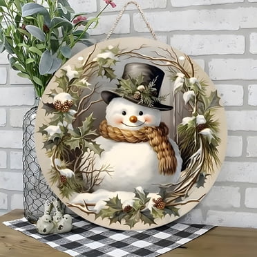 Meitianfacai Christmas Decorations Clearance Beautiful Holiday Themed Wooden Christmas Sign With Elegant Picture And Festive Decorations Ideal For Adding Warmth And Cheer To Your Holiday Decor Style