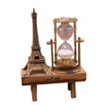 thumbnail image 1 of Minuterie Sablier en Fer Style Rétro Base en Bois Décoration Maison Cadeau, 1 of 6