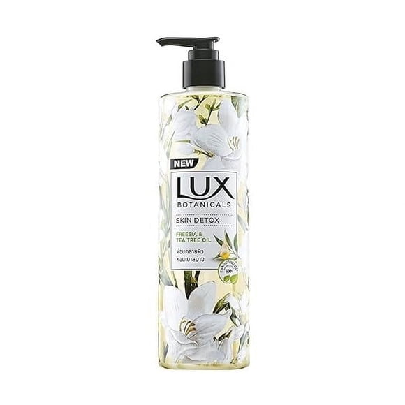 lux botnicals Gel Douche Détox Peau freesia et Huile d'Arbre à Thé 450 ml