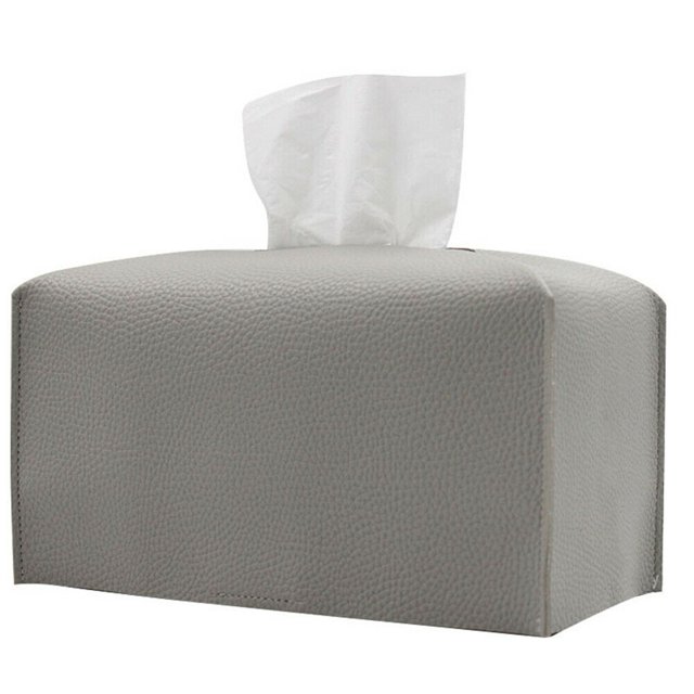 Leather Tissue Box Cover Holder Square Tissues Case Roll Paper Dispenser