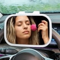 thumbnail image 4 of Thinsony Car Sunshade Clip-on LED Makeup Mirror Circle Low Light Dimmable Power Consumption Mirrors USB ABS Accessory Automotive Cosmetic White, 4 of 6