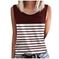 thumbnail image 1 of UPPADA Débardeur Décontracté pour Femme Grande Taille Col Rond T-Shirt Basique Fluide Sans Manches pour l'Été Vacances Brun,3TG, 1 of 4