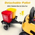 thumbnail image 4 of OLAKIDS Ride on Car, 12V 2 in 1 Kids Street Sweeper Truck Electric Vehicle with Remote Control, Rotatable Cleaning Brushes, Removable Trash Bins, Toddlers Battery Powered Construction Toy (Yellow), 4 of 8