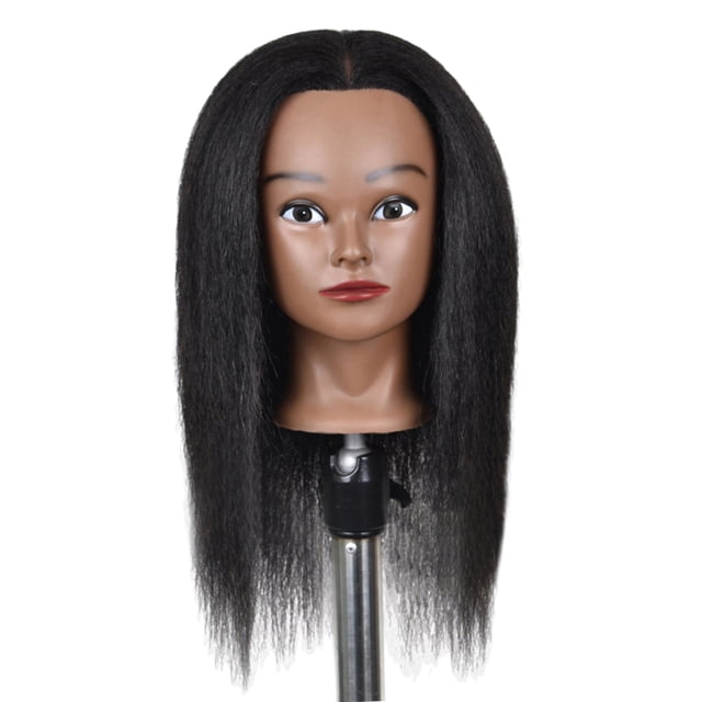 Milaget Hair Mannequin Head Curling Practice Head With Clamp 16in Light Black