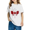 thumbnail image 1 of T-shirt Doux à Manches Courtes Décontracté pour Tout-Petit HVOBBTY, T-shirt Mode à Col Rond à Manches Courtes pour Garçons Tout-Petits avec Imprimé de Feuilles d'Érable, Blanc, 9 Ans, 1 of 5