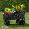 thumbnail image 4 of Seina 150lb Capacity Collapsible Steel Frame Outdoor Utility Wagon Cart, Black, 4 of 9