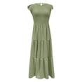 thumbnail image 4 of Summer Dress for Women with Sleeves Womens Summer Solid Color Temperament Flying Sleeves Large Skirt Mid Length Dress Summer Dress with Sleeves for Women Mid Length Dress for Women, 4 of 7