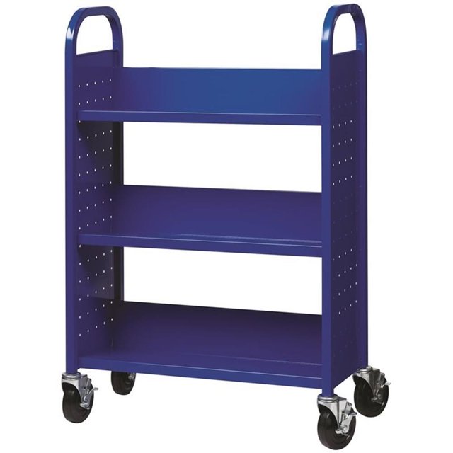 Pemberly Row Chariot de Livres Mobile Unilatéral Bleu Classique