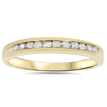 Bague de Garde de Mariage Empilable en Or Jaune 14K avec Diamant 1/4 Ct