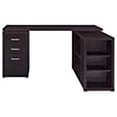 thumbnail image 3 of Scranton & Co Contemporary Wood L Shaped Writing Desk in Cappuccino, 3 of 11