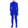 thumbnail image 1 of GDREDA Kids Dancewear Solid Color Spandex Zentai Child Unitard (Blue,M), 1 of 3