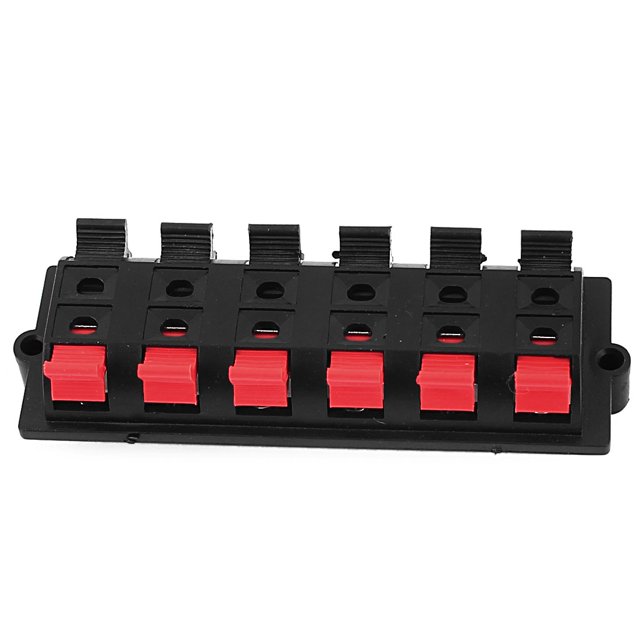 Unique Bargains Red Black 12 Terminal Double Row 12 Position Push Speaker Socket Connector Board