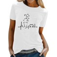 thumbnail image 1 of TSADFHJI Débardeurs d'Entraînement pour Femmes avec Soutien-Gorge Intégré Femmes Printemps Été T-Shirt à Manches Courtes à Col Rond Imprimé Chats Haut S Blanc, 1 of 5