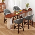 thumbnail image 4 of Costway 31" Bar Stools Set of 4 with Rubber Wood Frame Swivel Seat Footrest & Rivet, 4 of 9