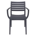 thumbnail image 3 of Compamia Artemis Outdoor Patio Dining Arm Chair in Dark Gray, 3 of 14