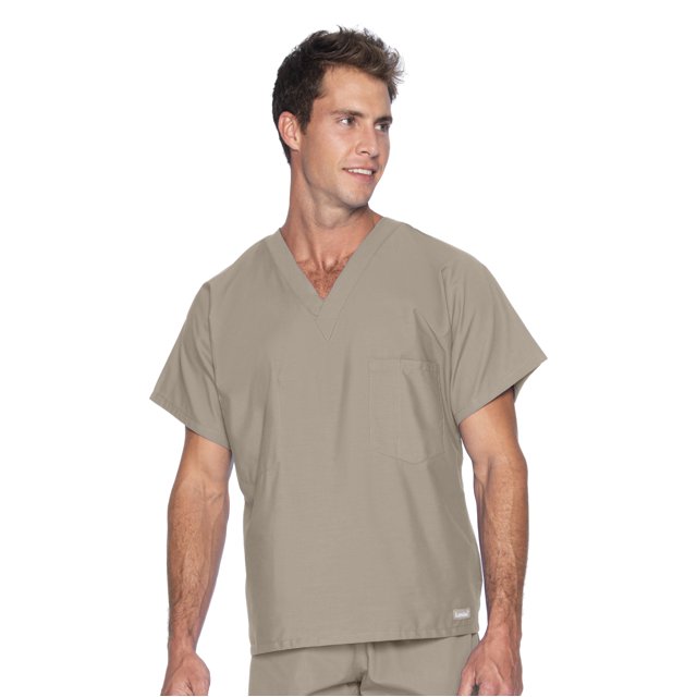 Landau Essentials Unisex Relaxed Fit 1-Pocket V-Neck Scrub Top 7502