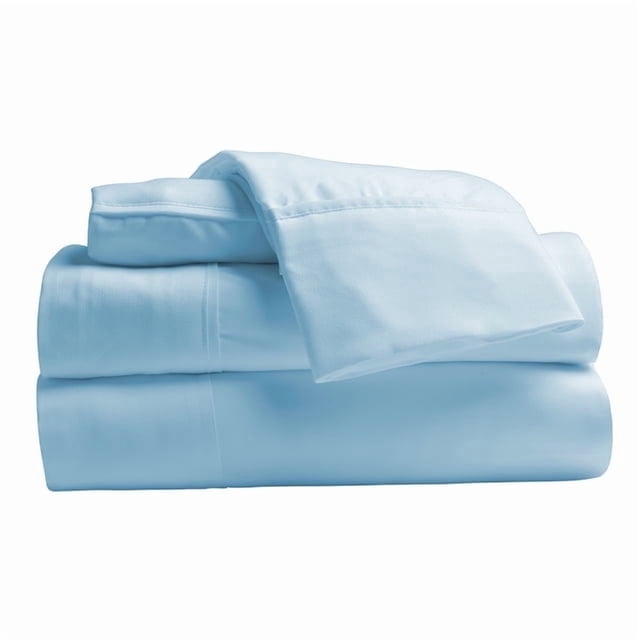Comfy Bamboo World Series Ensemble de Draps en Microfibre 4 Pcs, Drap pour Lit Double, Bleu Pâle