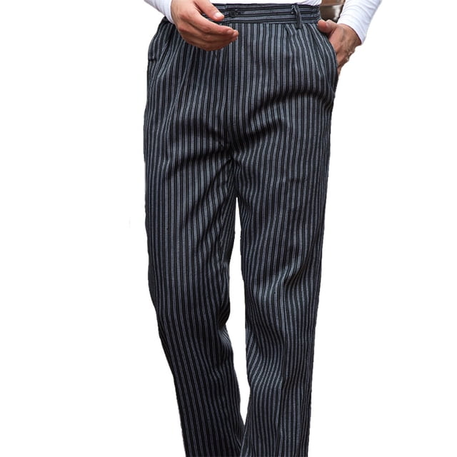facefd Chef Pants Men with Elastic Waist Pockets Baggy Cook Pant Waiter Uniform Skin-friendly Clothes for Restaurant Hotel Cafe Kitchen 4XL Zebra Stripes