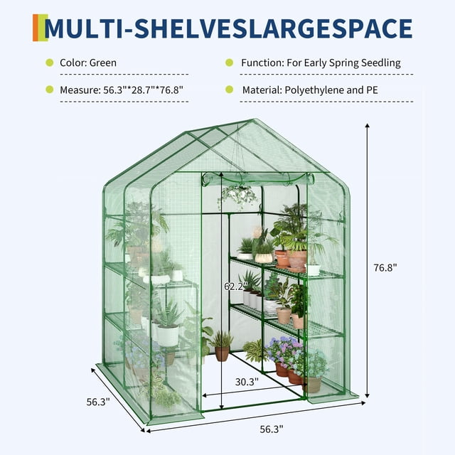 BeesClover Serre pour l'Extérieur, Serres pour Plantes à Entrée Piétonne Robustes avec Housse PE Durable