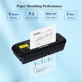 thumbnail image 2 of 8-Sheet Strip-Cut Paper Shredder for Home Office, Basketless Design with Extendable Arm, P-2 Security, 2-Minute Run, 2 of 6