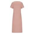 thumbnail image 4 of Pompotops Robe Longue d'Été à Manches Courtes Unie Douce et Confortable pour Femmes en Solde, 4 of 6