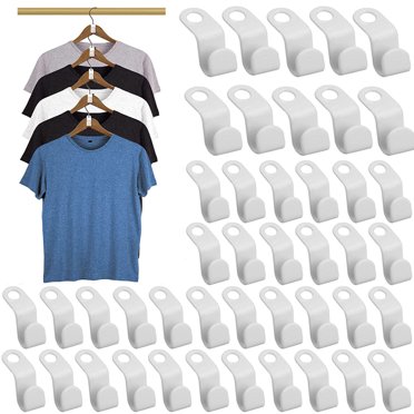 Mistaha 50 Pcs Crochets de Cintres Crochets de Connecteur pour Vêtements Gain de Place Cintres en Cascade Organisateur de Garde-Robe (Blanc)