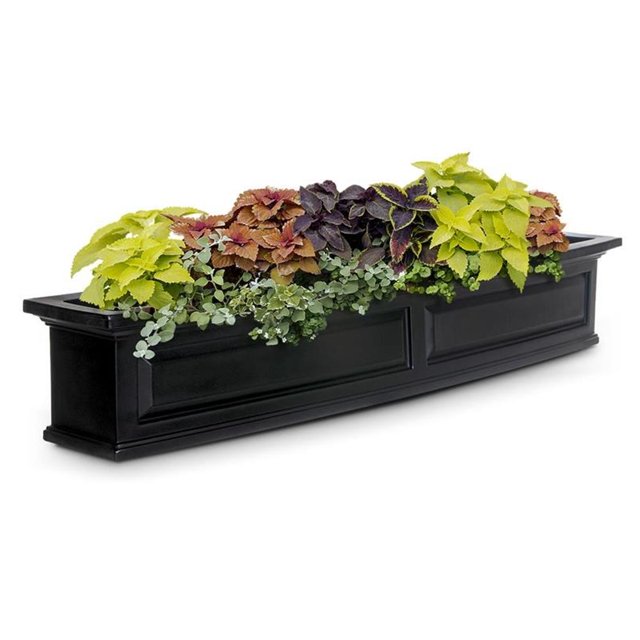 Pemberley Row Plastic Black Window Box Rectangular Weatherproof 60" Assembled