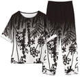 thumbnail image 1 of Mikilon Ensemble Élégant pour Femmes 2 Pcs Imprimé Manches 5/10 Col Rond + Pantalon Décontracté Ensemble Chic et Confortable Manches Courtes Col Rond Gris Foncé m, 1 of 6
