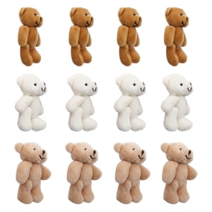 Greensen Petits ours à poupée en peluche mignon Mini Mini Ours farci confortable doux pour anniversaire pour décorations de mariage