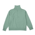 thumbnail image 4 of WTXUE Womens Long Sleeve Quarter Zip Pullover Sweater Casual Loose V Neck Collared Ribbed Knit Jumper Tops Soft Oversized Tunic Sweaters Light Green L, 4 of 9