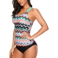 thumbnail image 3 of Haut de Tankini à Dos Nageur pour Femmes à Imprimé Rayé Sans Bas, 3 of 5