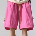 thumbnail image 1 of TopLLC Mens Shorts, Men shorts Shorts Men's Wide-Leg Style Solid Color Drawstring Pocket Quick Drying Casual Work Shorts., 1 of 5
