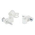 thumbnail image 3 of StarTech.com 100 Pack Screw Mount Cable Clamps, Medium 6.35mm Bundle Cable Fastener/Holder, R-Type Single Reusable Nylon Clip, Screw Down Ethernet Cord Management Clamp, UL/94V-2 Rated TAA - Nylon 66 Plastic - TAA (CBMSDCC2) - Cable organizer clamp - white - TAA Compliant (pack of 100), 3 of 9