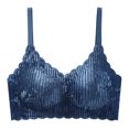 thumbnail image 1 of Birdeem Fashion Women Solid Color Golden Velvet Wavy Wireless Fixed Cup Gathering Daily Bra, 1 of 2