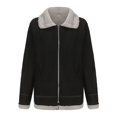 thumbnail image 1 of Pisexur Leather Jacket Men Men's Fall And Winter Faux Zipper Cardigan Solid Color Woolen Coat Jacket Motorcycle Jacket, 1 of 1