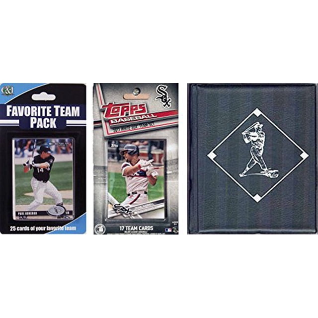 MLB Chicago White Sox Licensed 2017 Topps Team Set and Favorite Player Trading Cards Plus Storage Album