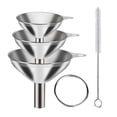 thumbnail image 1 of Dvkptbk Mini Funnel Stainless Steel Kitchen Funnel Set Food Grade Metal Funnel with Cleaning Brush for Filling Bottles, 1 of 8