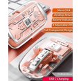 thumbnail image 2 of Wireless Bluetooth Mouse Tri-Mode (BT5.1+2.4GHz) USB C Rechargeable Computer Mouse Full Transparent Silent Mouse with USB Receiver & Type C Adapter for Laptop/Mac/iPad, 2 of 7