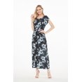 thumbnail image 4 of Robe Longue Simple Hawaïenne pour Femme à Manches Cap Luau 2TG Midnight Bloom, 4 of 5