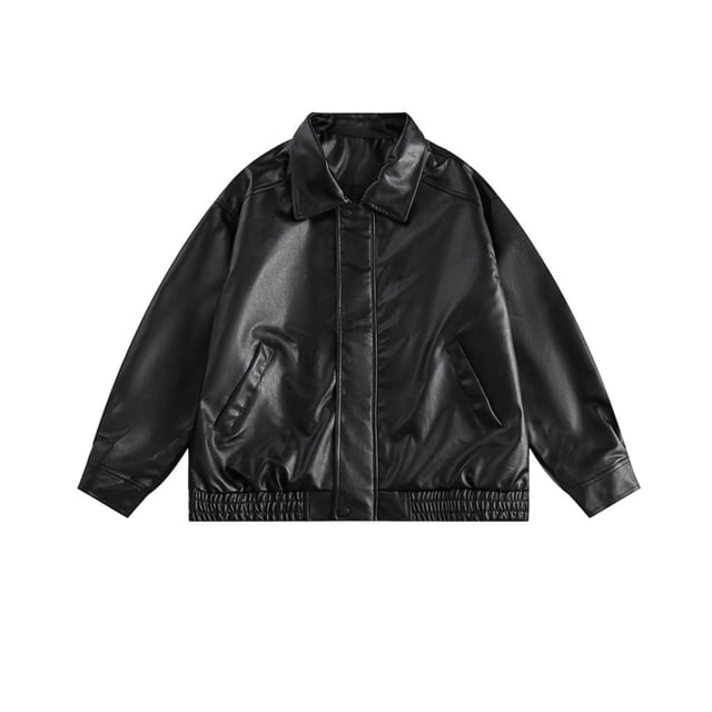LOVZFMLL Jackets for Womens Solid Color Lapel Pocket Short Leather Jacket Long Sleeved Hooded Leather Jacket