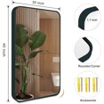 thumbnail image 2 of KOSSMAI Rectangular Wall Mirror with Round Coner for Bathroom, Living Room, Bedroom, Dining Room 30"X40" Black, 2 of 5